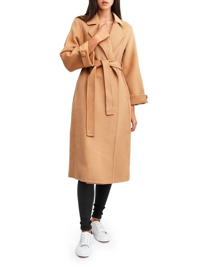 Stay Wild Oversized Wool Coat in Camel image 3