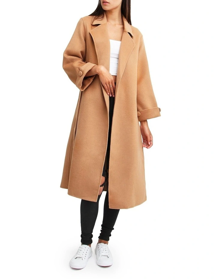 Stay Wild Oversized Wool Coat in Camel image 4
