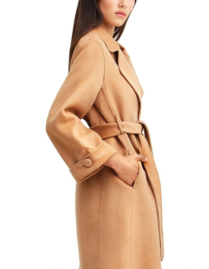 Stay Wild Oversized Wool Coat in Camel image 5