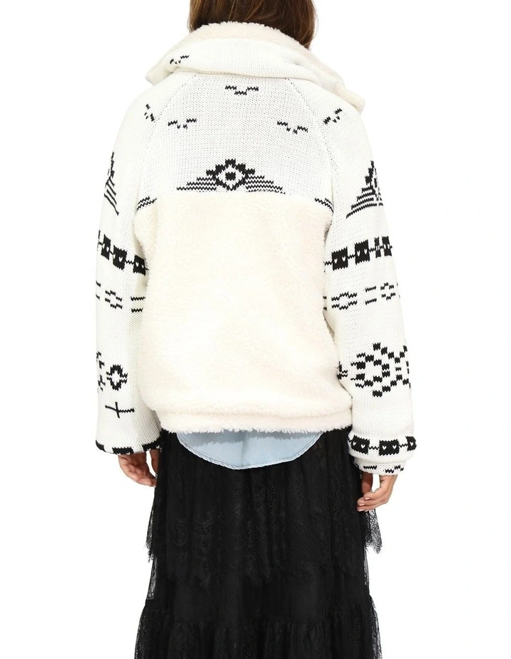Billie Fair Isle Jacket in Egret/Black image 3