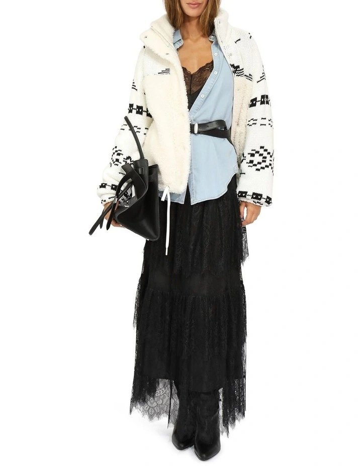 Billie Fair Isle Jacket in Egret/Black image 4