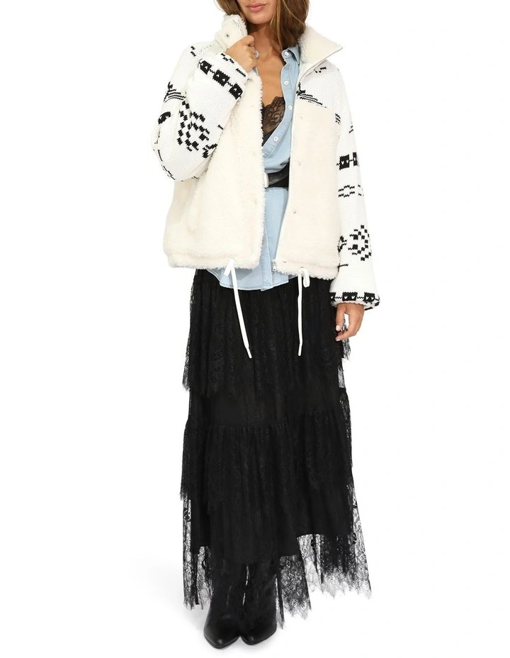 Billie Fair Isle Jacket in Egret/Black image 6