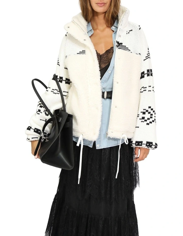 Billie Fair Isle Jacket in Egret/Black image 7