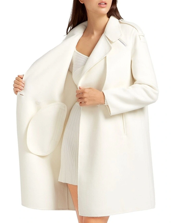 Palm City Wool Blend Coat in Cream image 6