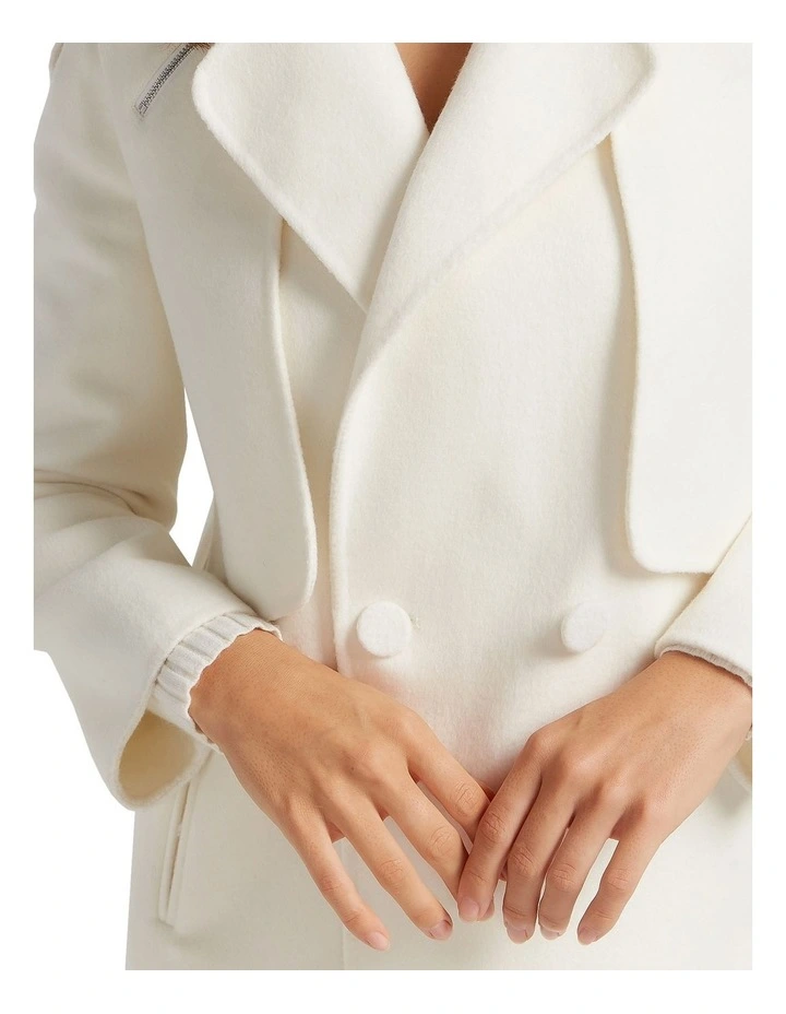 Palm City Wool Blend Coat in Cream image 7