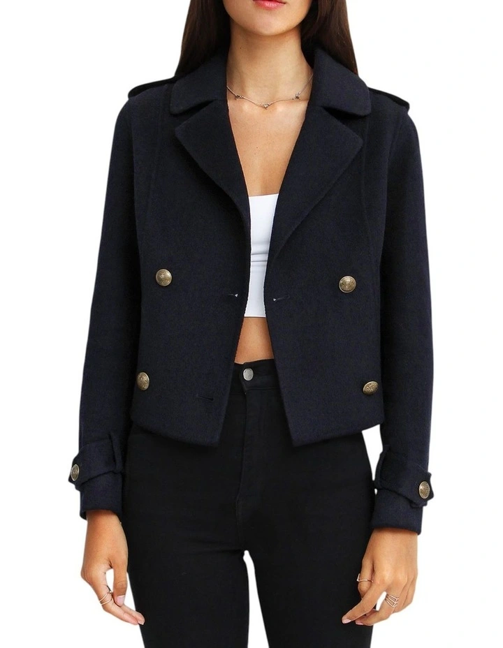 Better Off Military Peacoat in Navy image 1