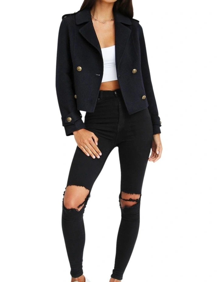 Better Off Military Peacoat in Navy image 5