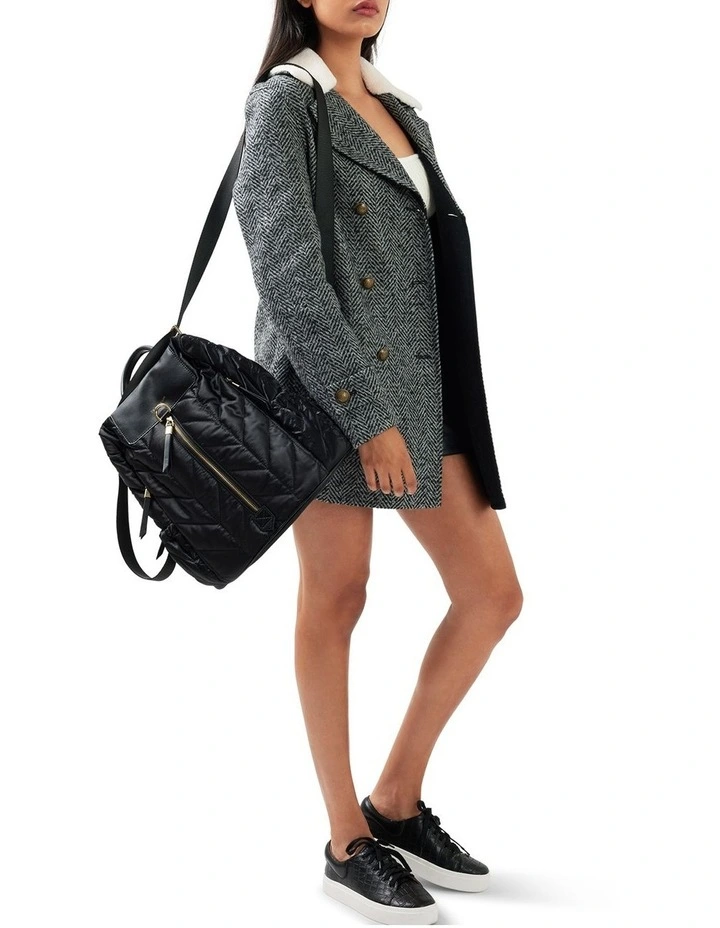 Liberty Sherpa Collar Wool Blend Coat in Charcoal image 5