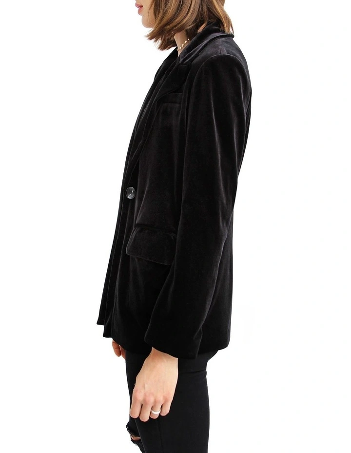 Eternity Velvet Blazer in Black image 2