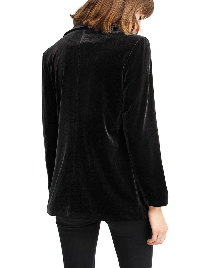 Eternity Velvet Blazer in Black image 3