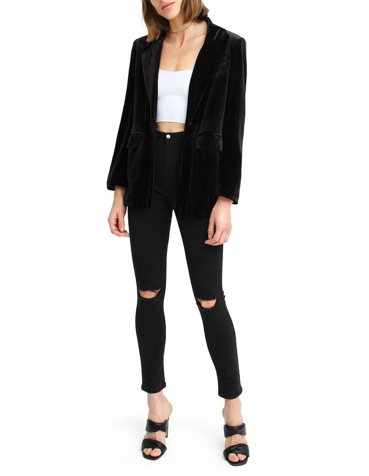 Eternity Velvet Blazer in Black image 4