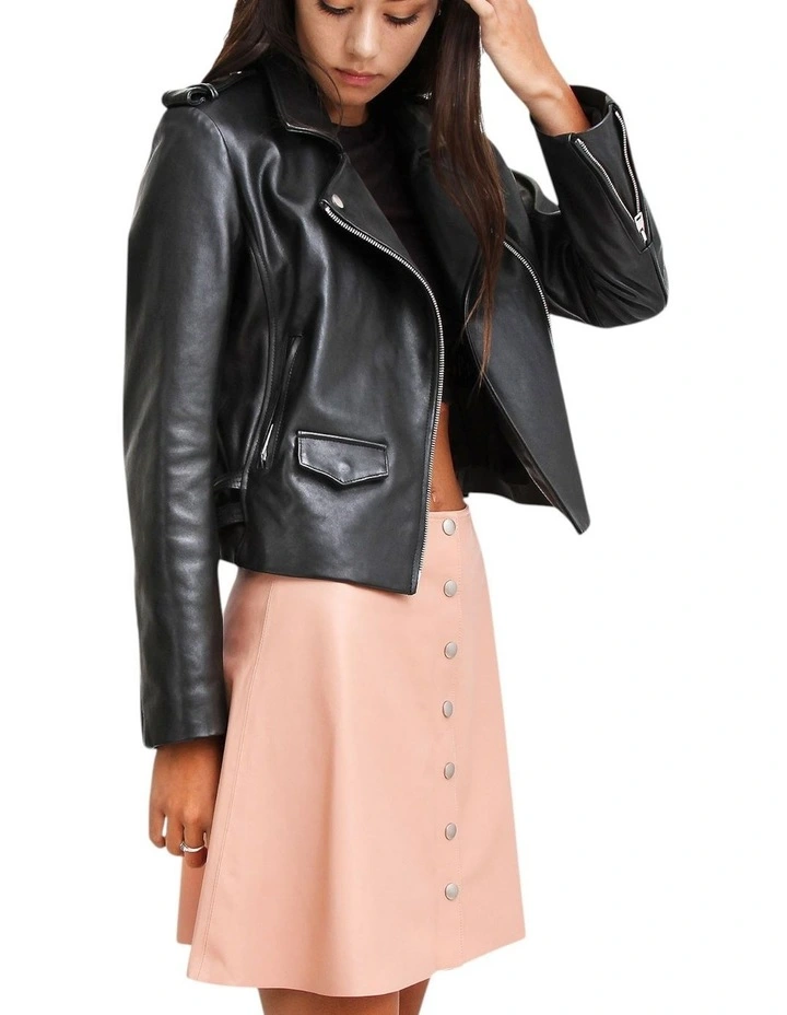 Just Friends Leather Jacket in Black image 4