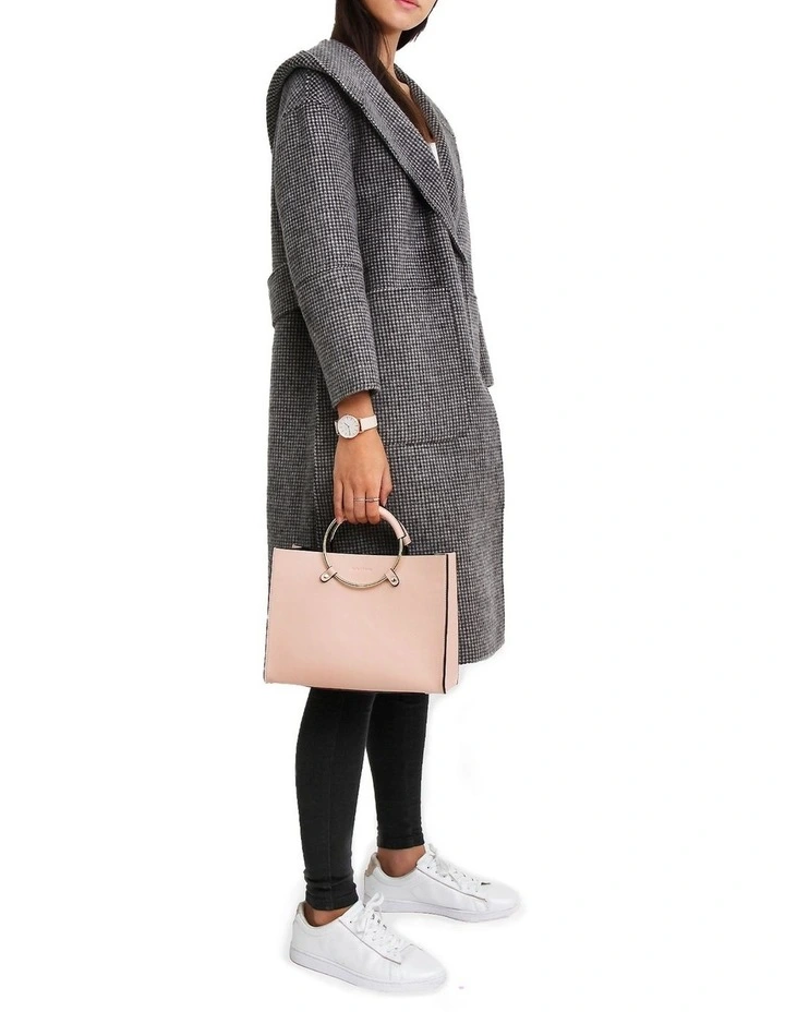 Walk This Way Wool Blend Oversized Coat in Black/White image 2