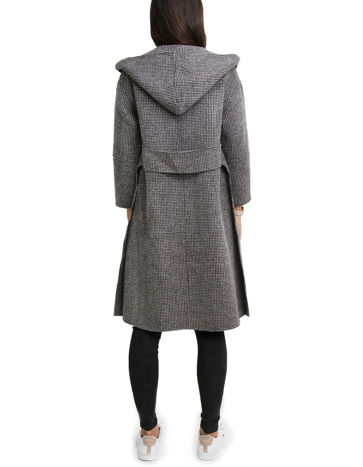 Walk This Way Wool Blend Oversized Coat in Black/White image 4