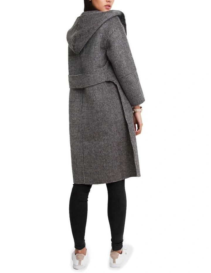 Walk This Way Wool Blend Oversized Coat in Black/White image 5