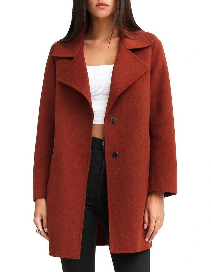 Ex-Boyfriend Wool Blend Oversized Jacket in Caramel image 1
