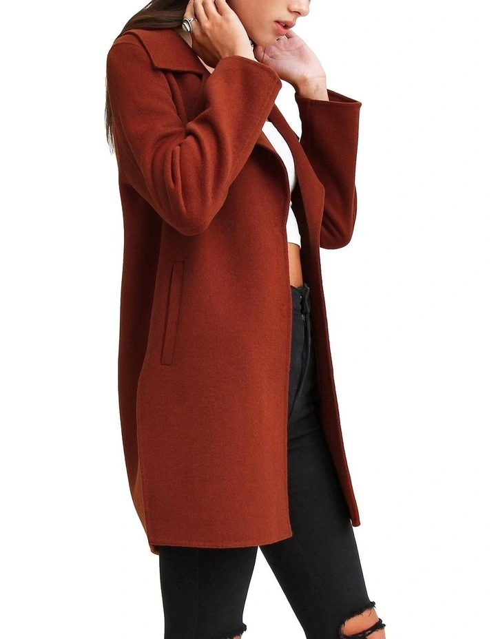 Ex-Boyfriend Wool Blend Oversized Jacket in Caramel image 5