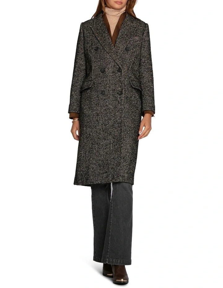 Wherever I Go Tweed Coat in Black image 1