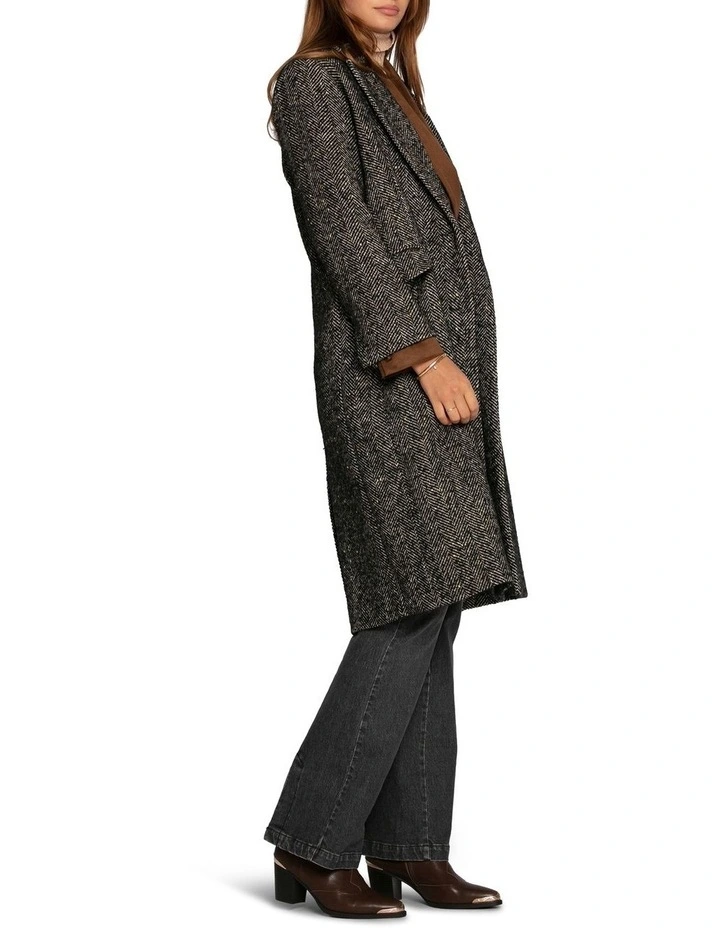 Wherever I Go Tweed Coat in Black image 3