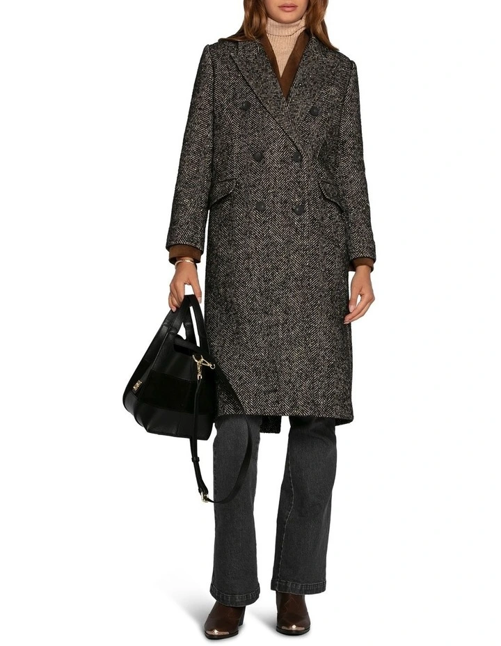 Wherever I Go Tweed Coat in Black image 5