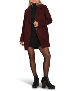 Ex-Boyfriend Wool Blend Oversized Jacket in Burgundy