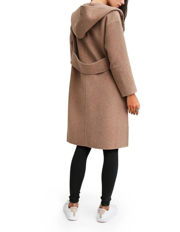 Walk This Way Wool Blend Oversized Coat in Oat image 4