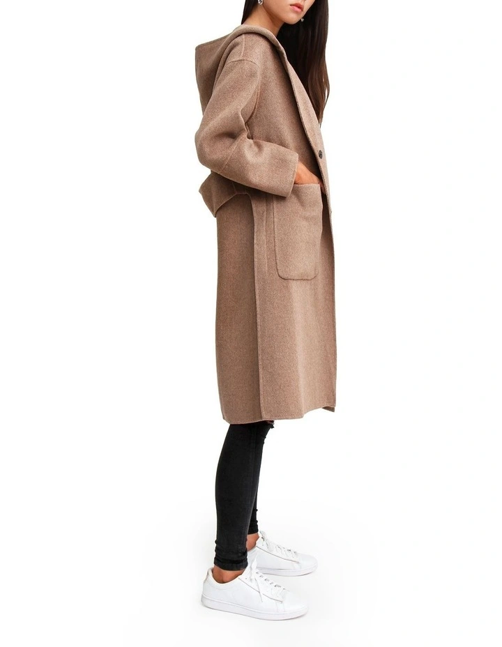 Walk This Way Wool Blend Oversized Coat in Oat image 5