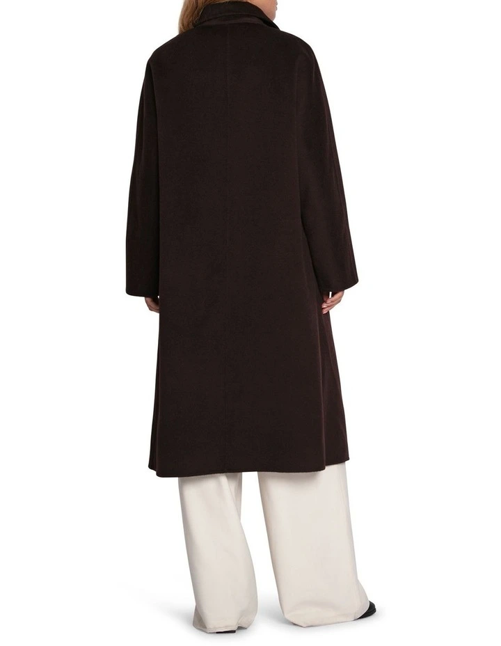 Real Love Classic Double Breasted Coat in Chocolate image 5