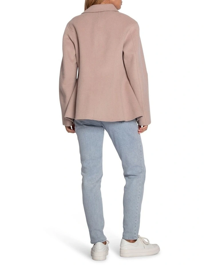 Stuck On You Wool Blend Cinched Waist Blazer in Sand image 3