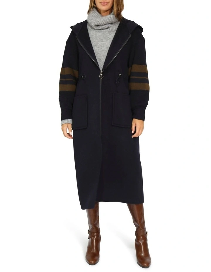 Cool Kid Hooded Coat in Navy/Olive image 1