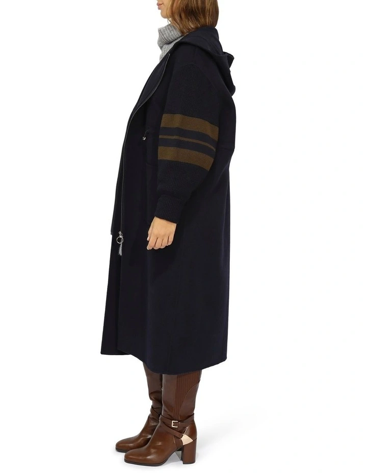 Cool Kid Hooded Coat in Navy/Olive image 3