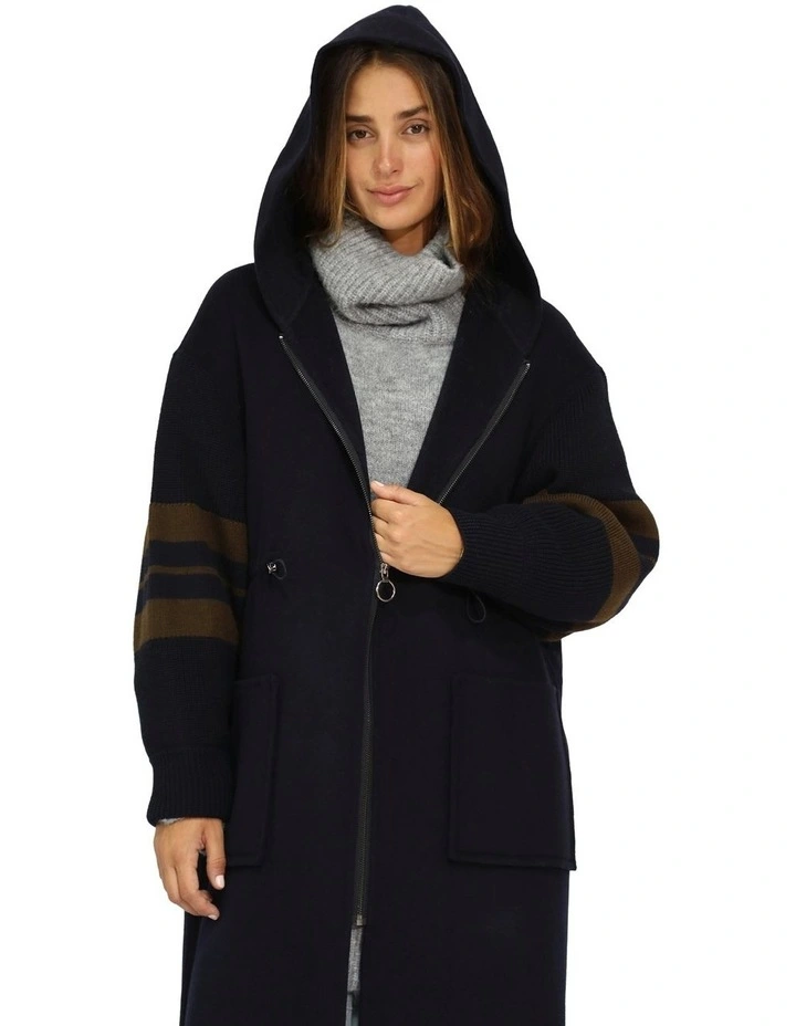 Cool Kid Hooded Coat in Navy/Olive image 6