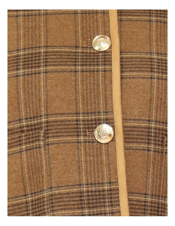 Dynasty Boxy Paisley Jacket in Caramel/Black Check image 5
