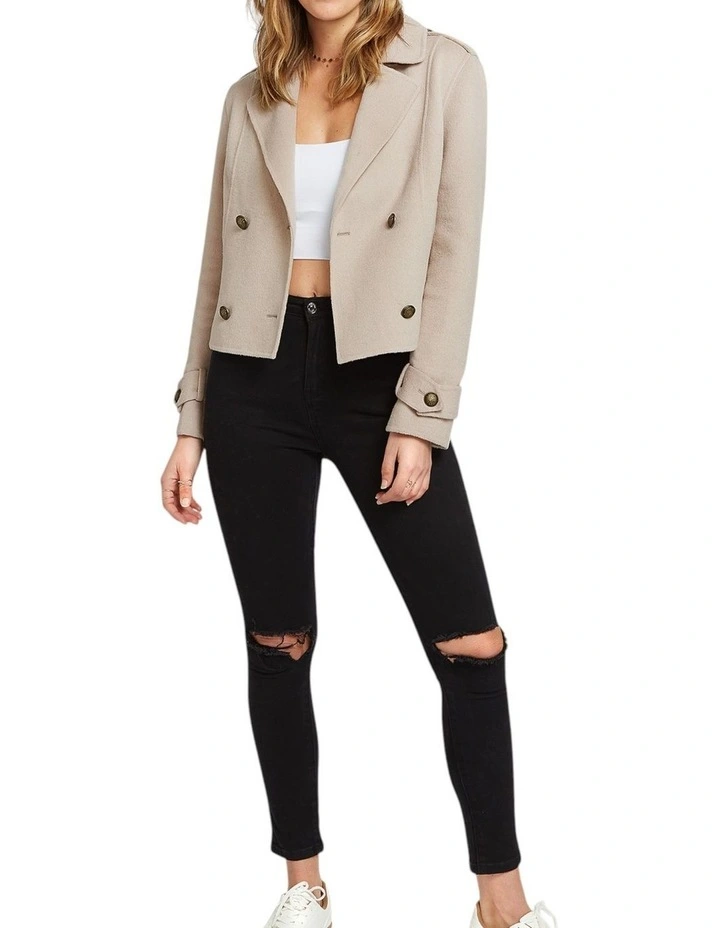 Better Off Military Peacoat in Sand image 4