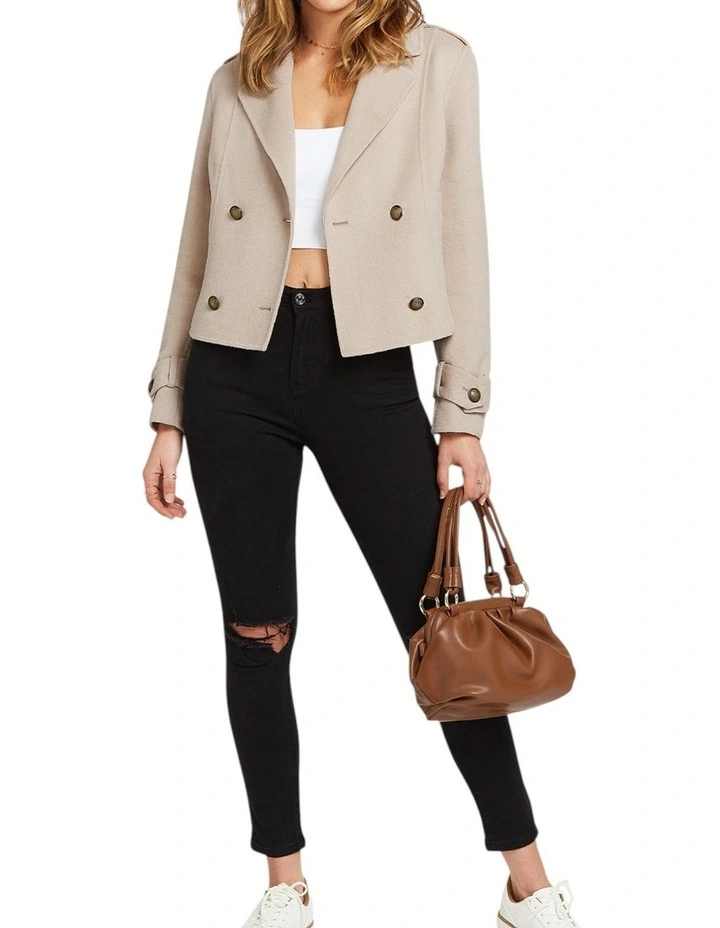Better Off Military Peacoat in Sand image 5