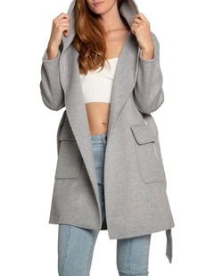 Sweet Escape Robe Coat in Grey Marle