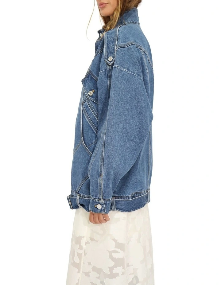 Downtown Denim Oversized Jacket in Medium Denim Wash image 4