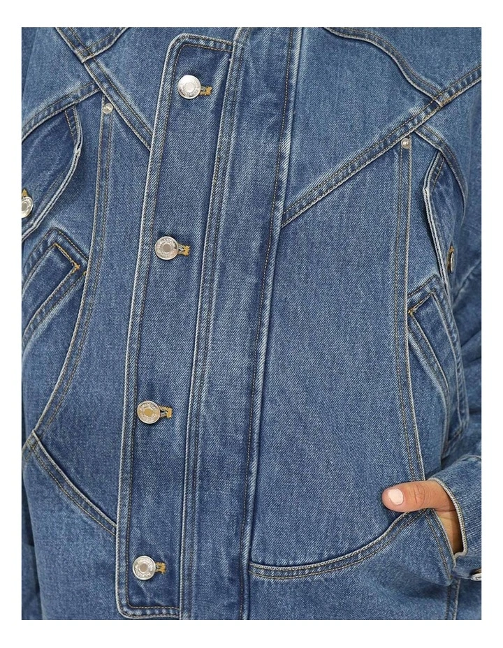 Downtown Denim Oversized Jacket in Medium Denim Wash image 6