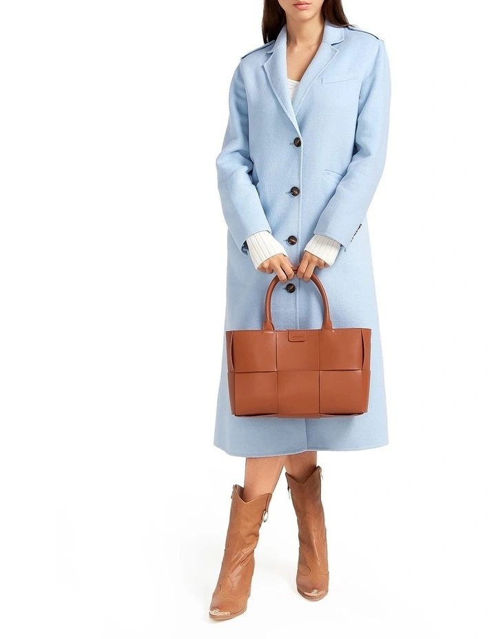 Tainted Love Longline Coat in Sky Blue image 5