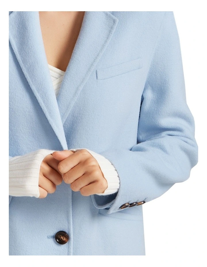 Tainted Love Longline Coat in Sky Blue image 7