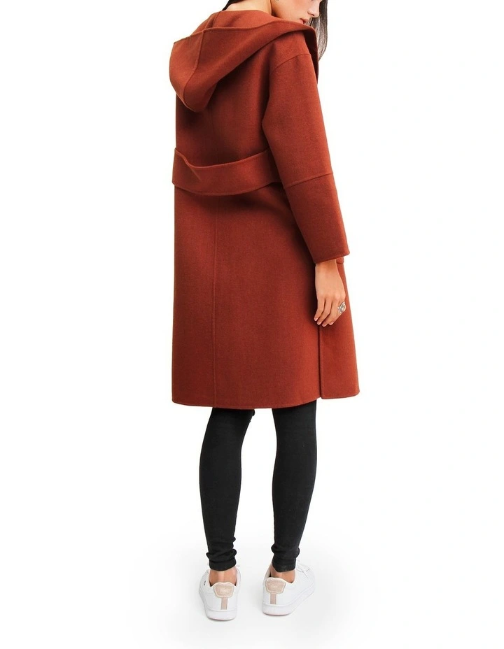 Walk This Way Wool Blend Oversized Coat in Caramel image 3