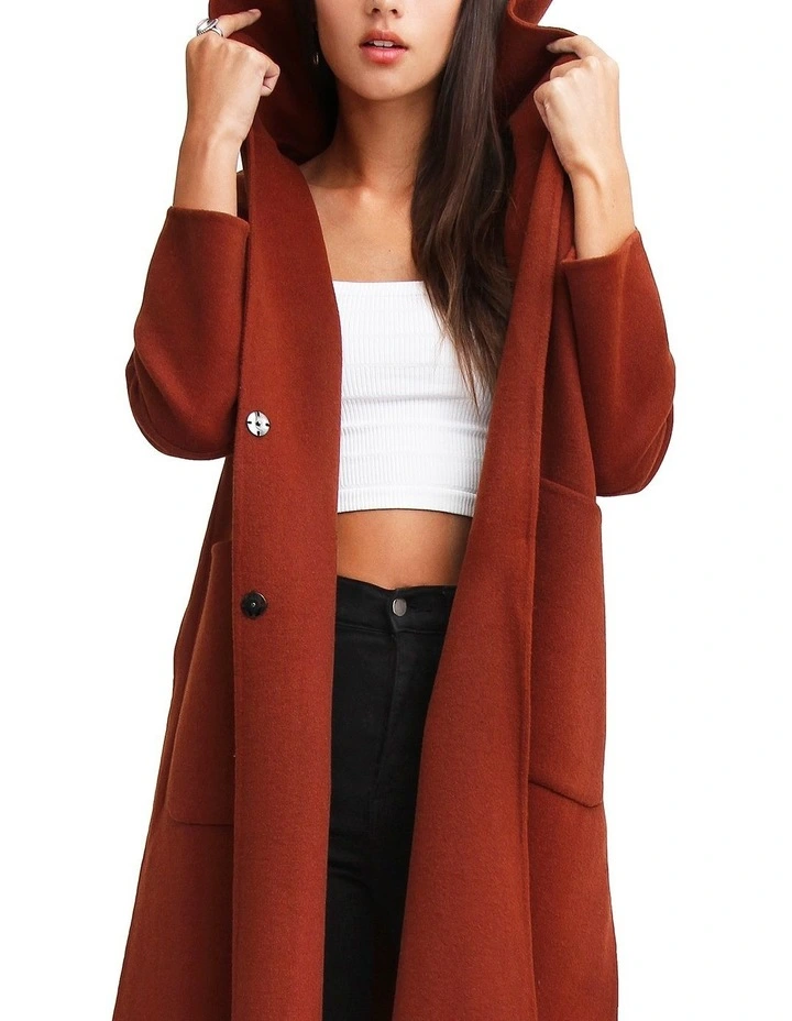 Walk This Way Wool Blend Oversized Coat in Caramel image 5