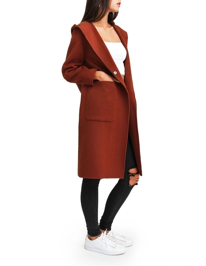 Walk This Way Wool Blend Oversized Coat in Caramel image 6
