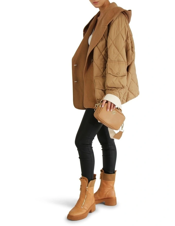 Only You Quilted Utility Jacket in Camel image 2