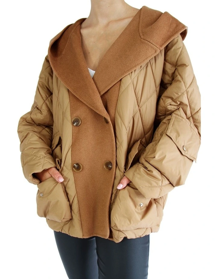 Only You Quilted Utility Jacket in Camel image 4