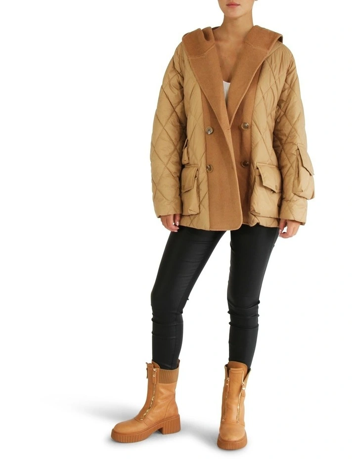 Only You Quilted Utility Jacket in Camel image 6