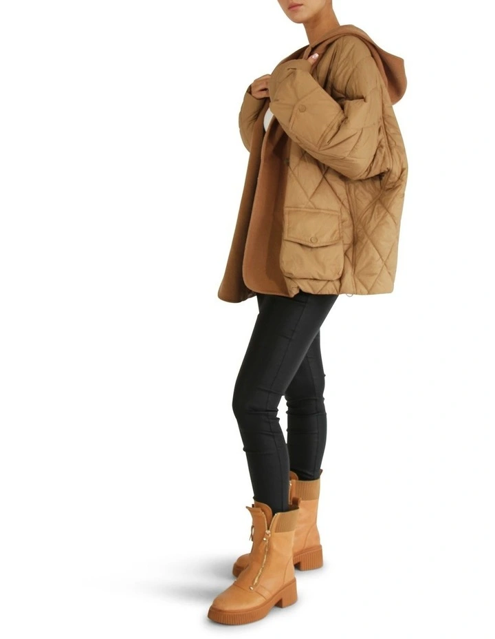 Only You Quilted Utility Jacket in Camel image 7