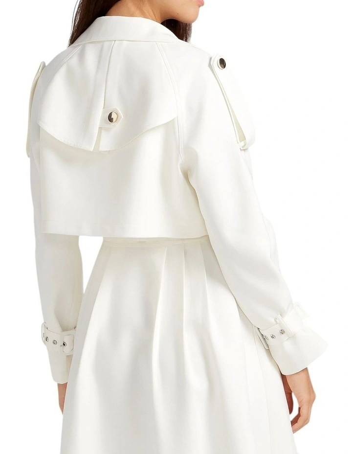 Manhattan Cropped Trench in Off-White image 3