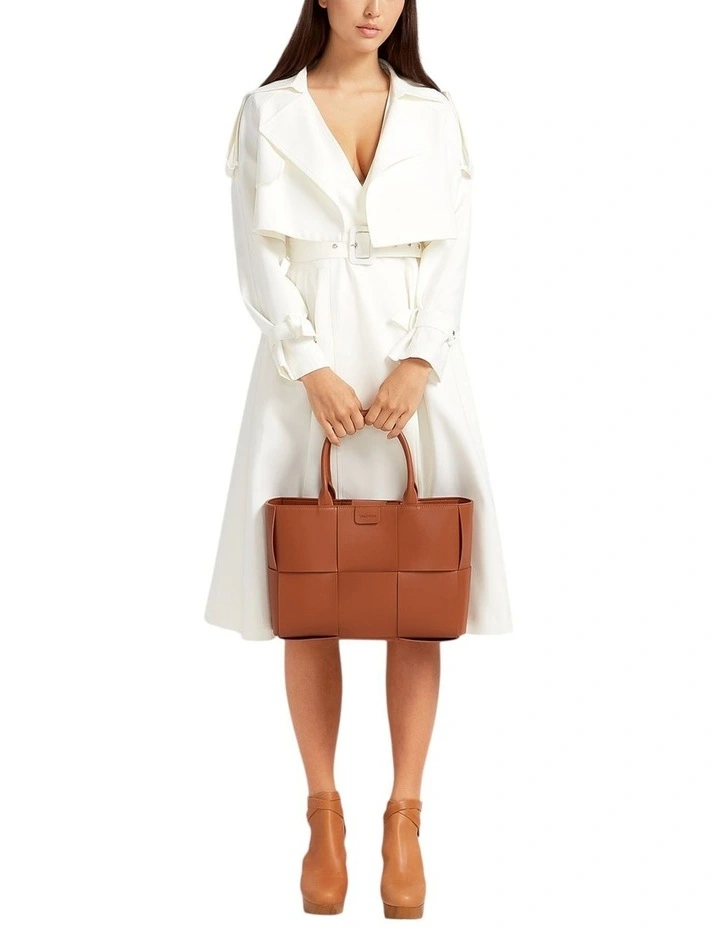 Manhattan Cropped Trench in Off-White image 7