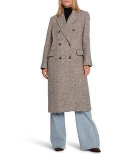 Wherever I Go Tweed Coat in Brown